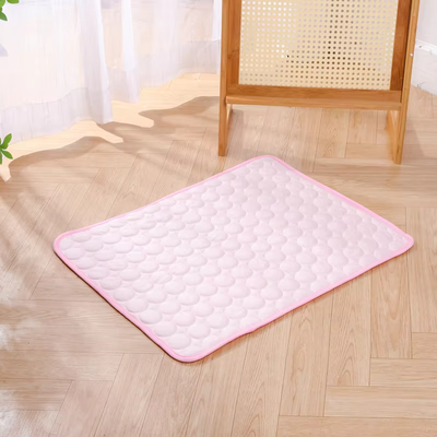 Fusion Finds Ice Silk Pet Cooling Mat For Dogs & Cats Breathable Non Slip Washable Summer Cooling Pad pink xl