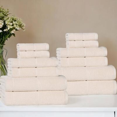Superior Mile Smart Twist Viscose Cotton Blend 12 Piece Towel Set