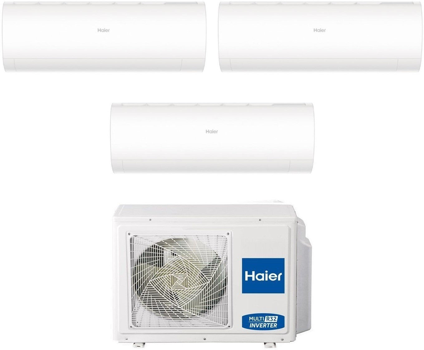 Haier Condizionatore Climatizzatore Trial Split R-32 Serie Pearl 9000+9000+9000 BTU Con 3U55S2SR5FA Wi-Fi Incluso