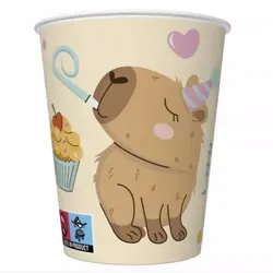 Pappbecher mit Capybara-Motiv – 250 ml, 8 Stück