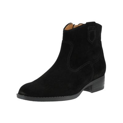 Stiefelette GABOR "Gabor Stiefelette Veloursleder", Damen, Gr. 38,5, schwarz, Veloursleder, Schuhe Stiefelette