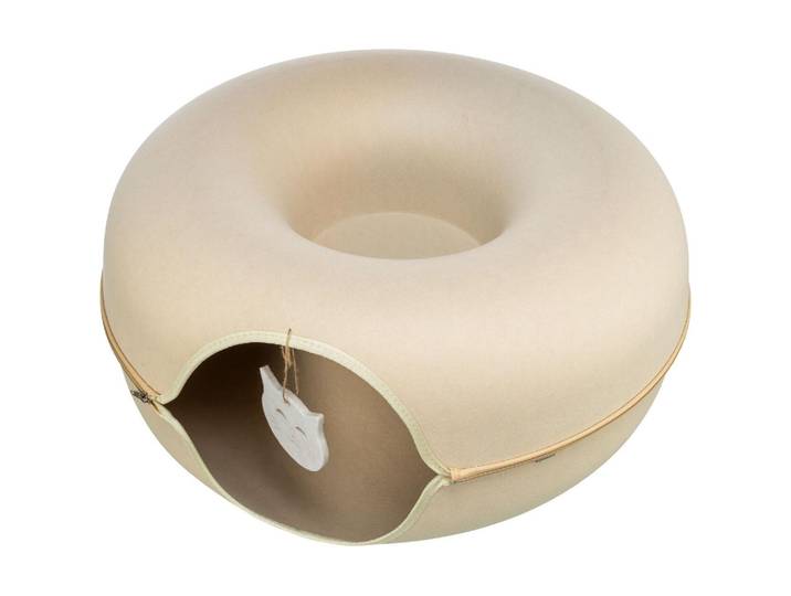 Katzen-Spielschiene TRIXIE Spieldonut Filz , beige, B:60cm, Filz, Tierspielzeuge, Katzen-Spielschiene