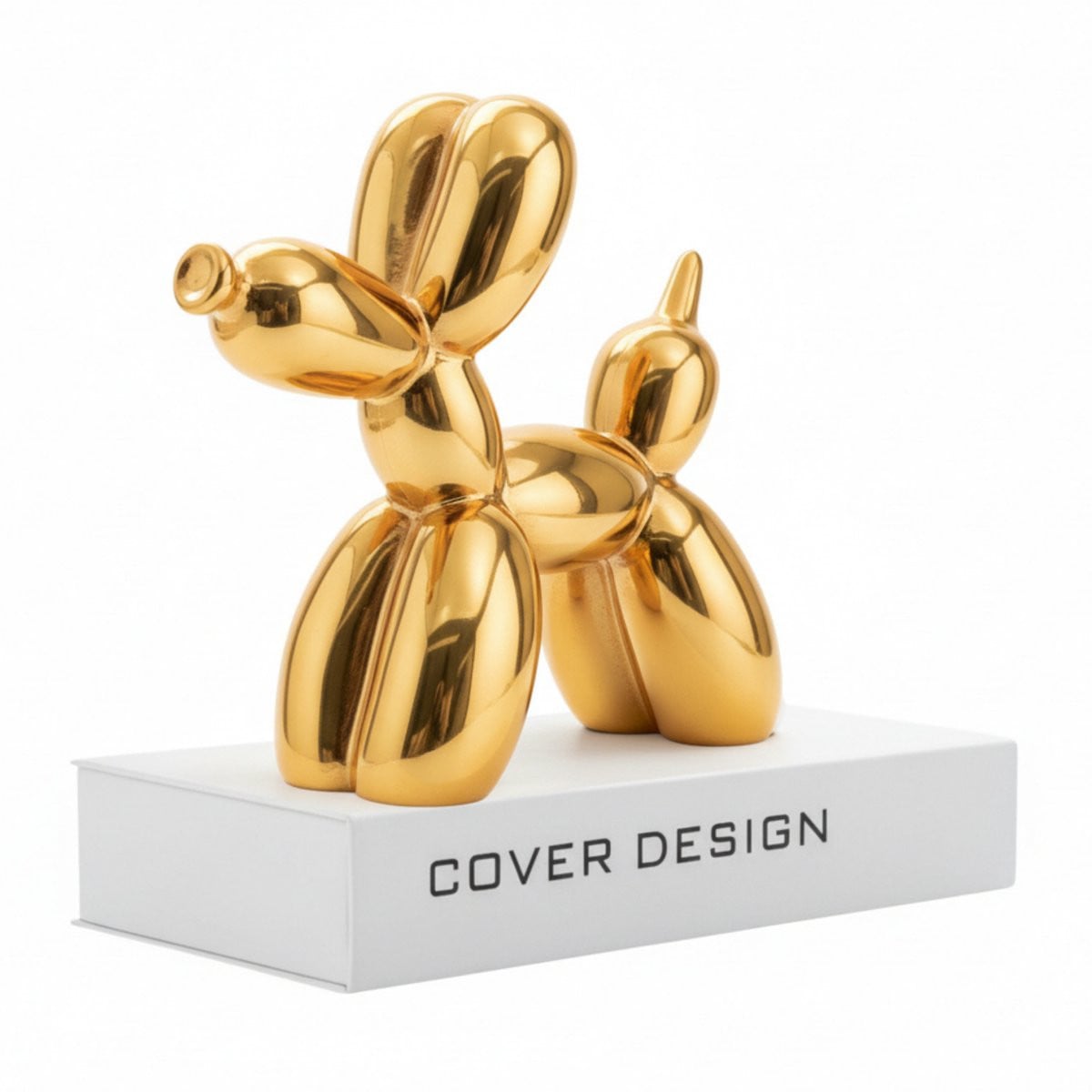 Enluxe Keramische Ballon Hond Sculptuur Goudkleurig Mini Abstracte Decoratie voor op Tafel