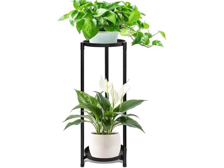 Porte Plante Interieur Étagère Plante 2 Niveaux Etagere Porte Plante Exterieur Métal Tabouret Plante Supports De Pots De Fleurs Po