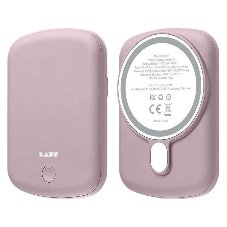 Laut POWER CHARGE HANDY Pink Powerbank comp.e with MagSafe (5000 mAh, 15 W, 19.25 Wh) (L_PCH_P)