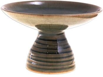 Novica Handmade Riverbank Footed Ceramic Plate