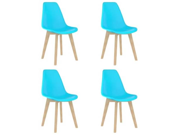 KGHFDVB 4 Pack Esszimmerstühle Blau Kunststoff mit Buchenholzbeinen Polypropylen, ergonomische Rückenlehne, Buchenholzbeine, minimalistisch, pflegeleicht