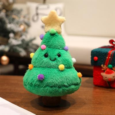 Modern Mode Marketplace Stuffed Father Christmas Sika Deer, Kawaii Soft Christmas Plush Pillow, Green Tree Gingerbread Man Party Decor Gift green Tree