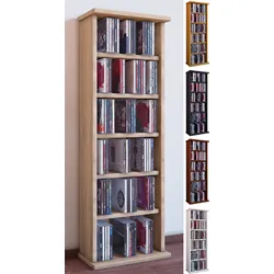 VCM CD Regal Holz   CD Regal mit Platz für 150 CDs oder 65 DVDs oder 36-Videos   Maße: H. 92 x B. 31 x T. 18 cm   elegantes DVD Regal stehend   Blu ray Regal fürs Wohnzimmer   CD Regal   Vostan