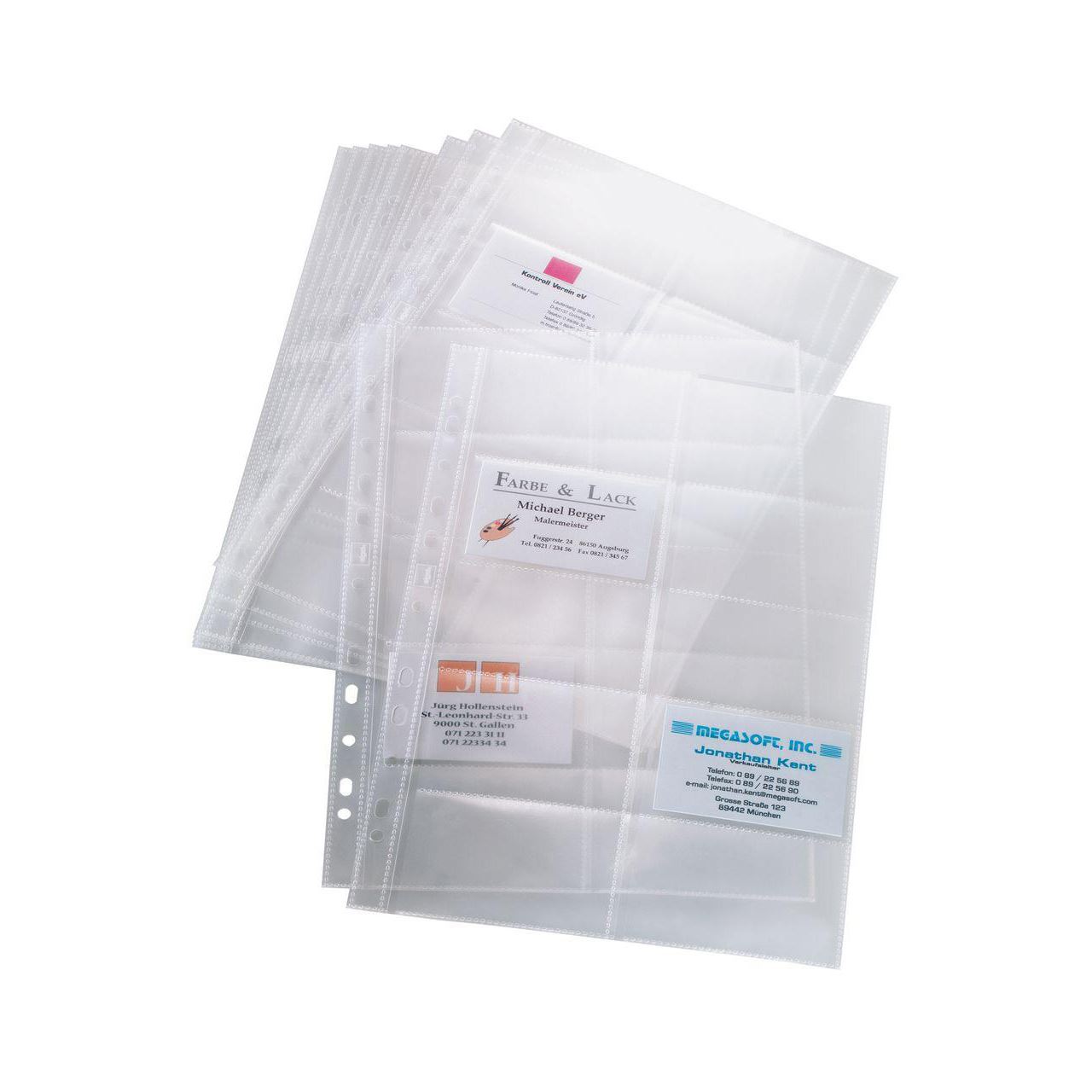 SIGEL 10 Visitenkartenhüllen 90 x 58 mm transparent glatt