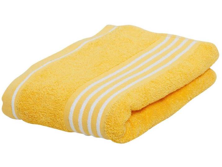 Handtücher GÖZZE Rio , gelb, B:50cm L:100cm, Walkfrottee, Obermaterial: 100% Baumwolle, Handtücher, Handtücher, im Set, mit frischer Streifenbordüre