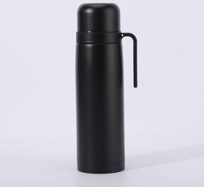 Uplifted Trends Stainless Steel Insulated Travel Mug With Handle Outdoor Sports Cup For Hot & Cold Drinks black