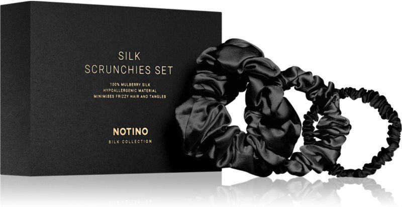 Notino Silk Collection Scrunchie Set lot de chouchous en soie teinte