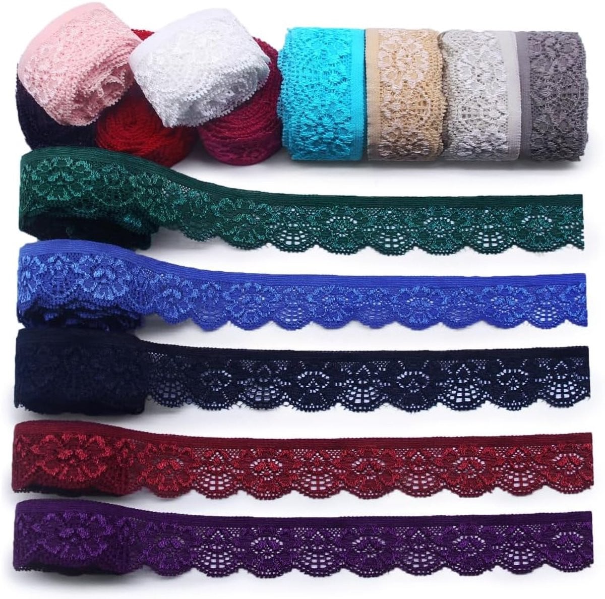 Decoratief kantlint mixkleur voor naai- en knutselprojecten 28 yard
