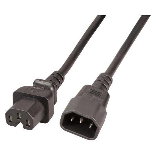 EFB Elektronik EFB Warmgeräteverl. C14 180°-C15 180°,sw,2.0m,3x1.00mm (1 m, IEC 60906-1) (EK585.1V2)