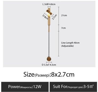 Uplift Picks Nordic Minimalist Wall Sconce Modern Bedside Accent Light gold Dimming warm Light 3000k