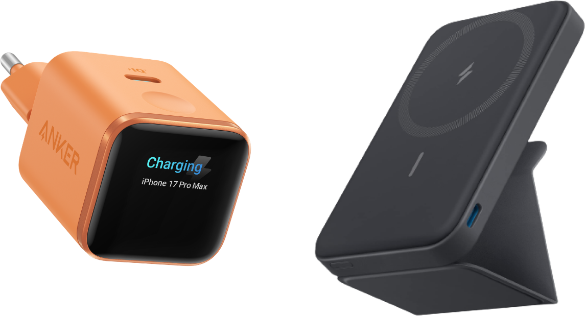 eufy Anker Nano Ladegerät. (45W, Smart Display) mit Magnetische Kabellose Powerbank (MagGo)