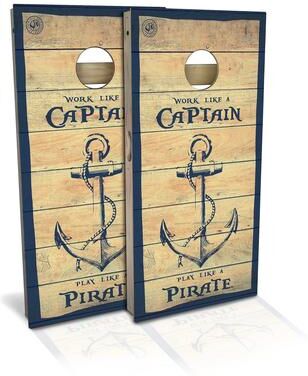 Skip's Garage Captain Pirate Outdoor Cornhole Board Set
