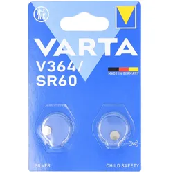 Varta Batterie Silver Oxide, Knopfzelle, 364, SR60, 1.55V Electronics, Retail Blister (2-Pack)