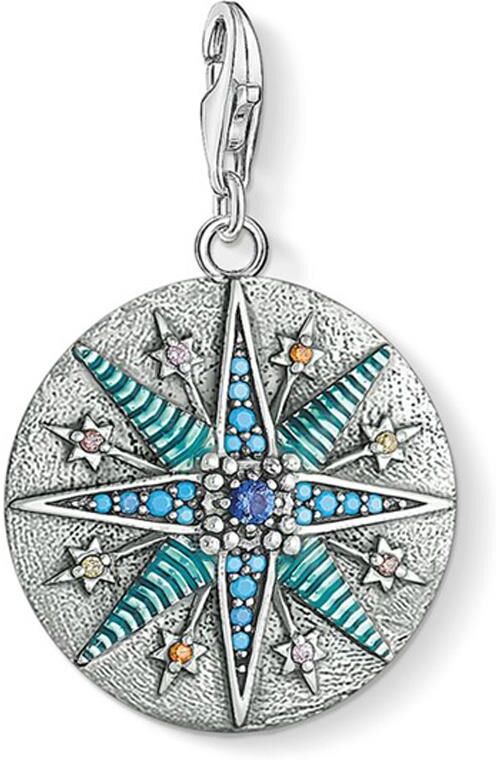 Thomas Sabo 925er Silber Charm Anhänger Vintage Stern türkis