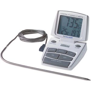 TFA Fleischthermometer 14.1500, Digitales Bratenthermometer, LC-Display, 1m kabelgebundene Sonde