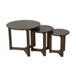 Couchtisch 3er Set Massivholz  ¦ holzfarben ¦ Maße (cm): H: 42  Ø: 50.0