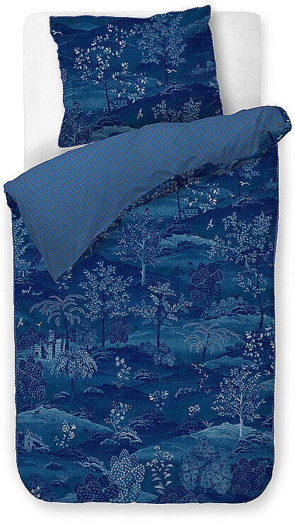PIP STUDIO Perkal Bettwäsche SUNDARA WOODI 70x90cm/140x200cm Dunkelblau dunkelblau EG