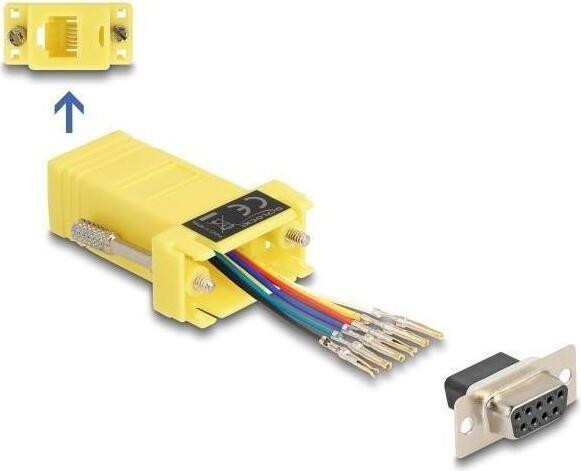 Delock Seriële adapter DB-9 vrouwelijk naar RJ-12 mannelijk - Geel