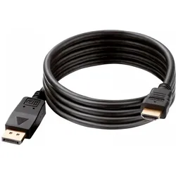 2x HDgear DisplayPort — HDMI (Typ A) (2 m), Videokabel, Schwarz