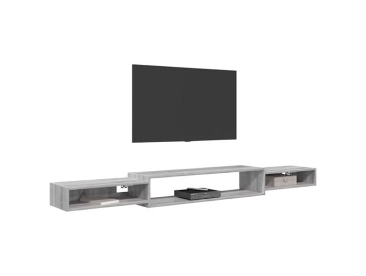 KTHLBRH TV-Wandschrank Sonoma-Grau 220 x 28 x 21 cm Technisches Holz, offenes Design, Wandmontage, moderner Stil