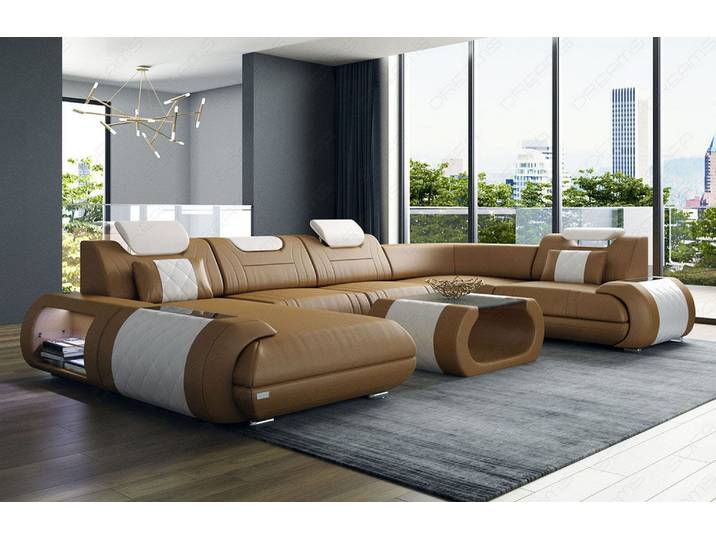 Leder Couch Rimini U-Form