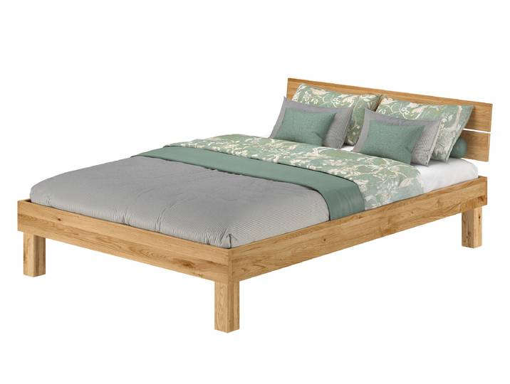 Vollholzbett Massivholzbett Doppelbett 140x200 cm Eiche Geölt