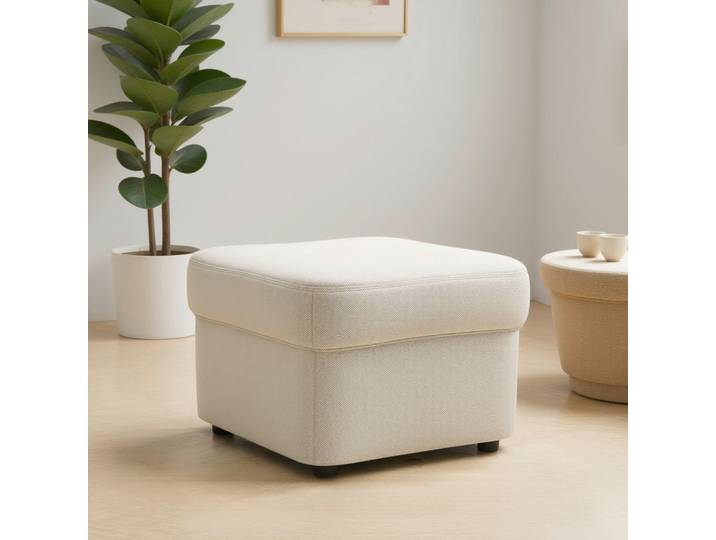 Mid.you Hocker Flores FK, Creme, Kunststoff, Uni, quadratisch, 60x42x60 cm, FSC Mix, Wohnzimmer, Hocker, Sitzhocker