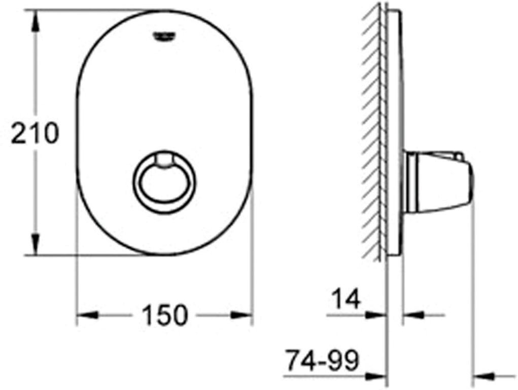Façade pour mitigeur thermostatique GROHTHERM 3000 Grohe 19356000
