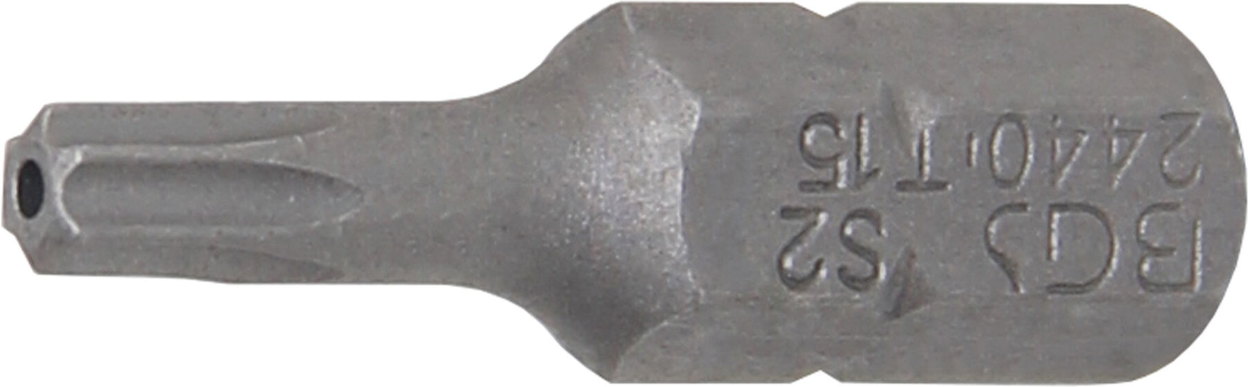 BGS Bit Antrieb Außensechskant 6,3 mm (1/4") T-Profil (für TX) mit Bohrung T15 ; BGS technic (2440)