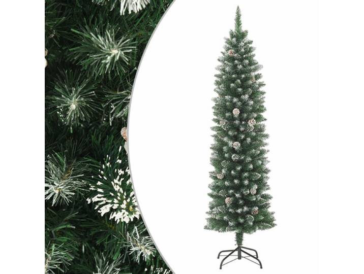 vidaXL - Kunstkerstboom - smal - met - standaard - 240 - cm - PVC
