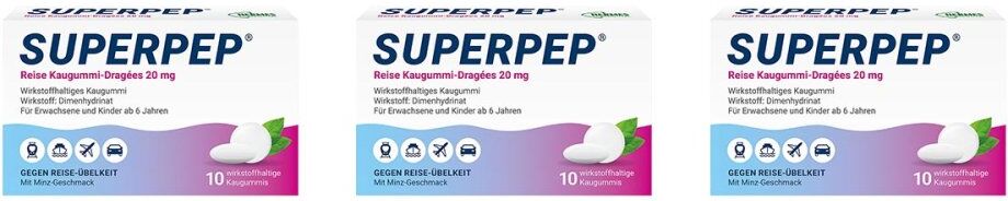 Superpep Reise Kaugummi Dragees 20 Mg