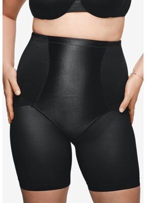 Plus Size Women's Power Shaper Firm Control Long Leg Shaper by Secret Solutions in Black (Size 2X) Body Shaper