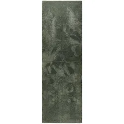 benuta Nest Waschbarer Hochflor Shaggyteppich Melvin Grün 80x250 cm - Bettvorleger für Schlafzimmer