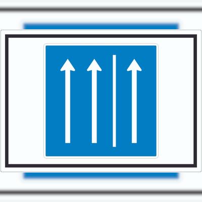 HB-Druck Aufkleber Seitenstreifen befahren Symbol A9 (37x52mm)