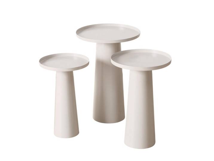 Boltze Home Kaffeetische rund Jacky rund Grau, Metall, Rund, 38x56x38 cm, Wohnzimmer, Wohnzimmertische, Beistelltische