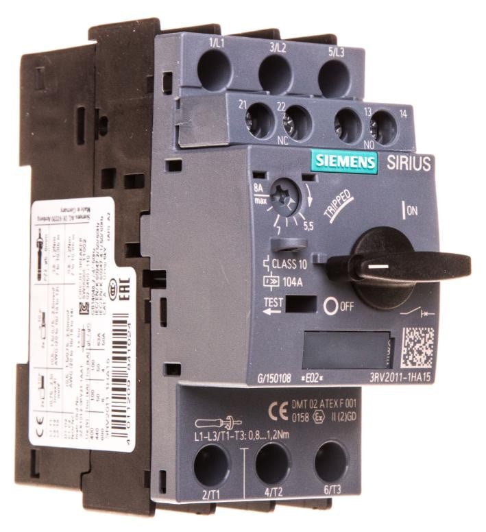 Siemens Veiligheidsschakelaar met schroefaansluiting, 8A, IP20