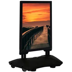 Update Displays, Prospektständer, Kundenstopper WindPro schwarz DIN A1 2 Fächer (A1)