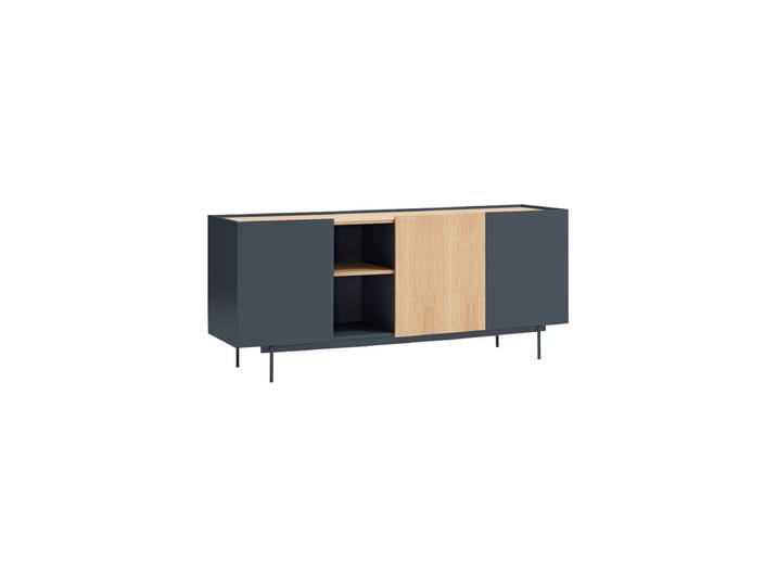 Grosses Design Sideboard „Otto“ Anthrazit / Eiche Teulat