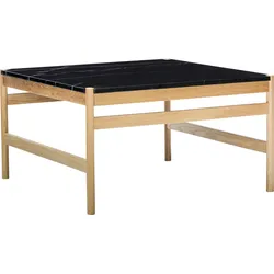 Raw Kaffeetisch 80 cm schwarz mit Marmorplatte