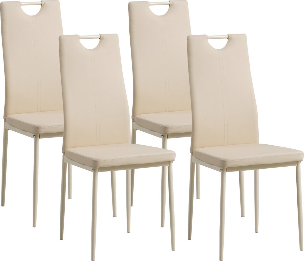 Albatros Salerno Eetkamerstoelen Set van 4, Beige