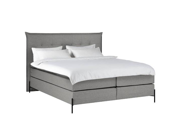 Boxspringbett Temre 160 x 200cm Webstoff Inas Grau