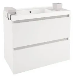 Cosmic Bath Waschbecken + Waschbeckenunterschrank weiß 80cm + Hochschrank