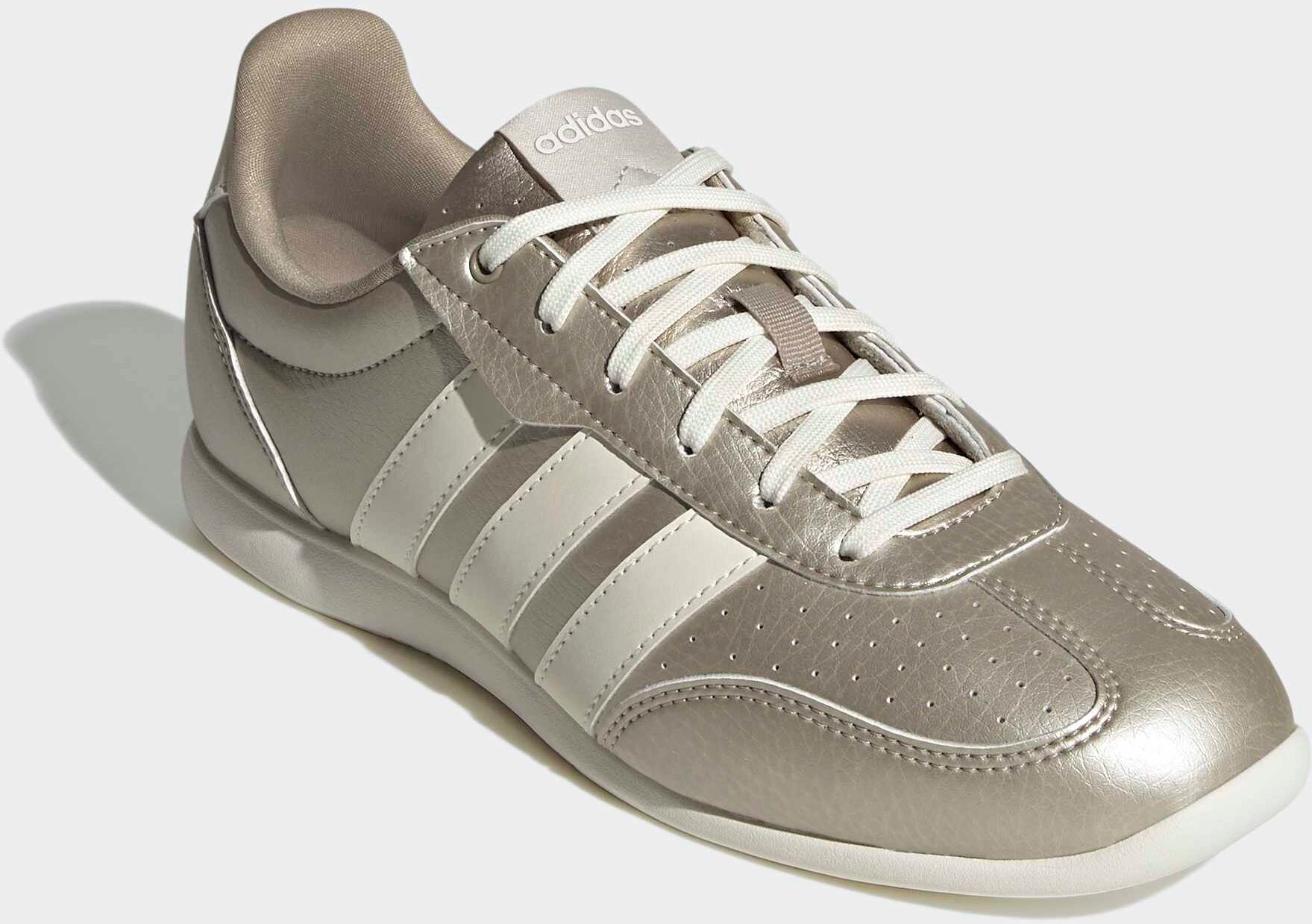 Sneaker ADIDAS SPORTSWEAR "BARREDA LO", Damen, Gr. 43, silber (cyber metallic, sanftes weiß, wonder aluminium), Synthetik, Schuhe Sneaker cyber metallic, sanftes weiß, wonder aluminium 43