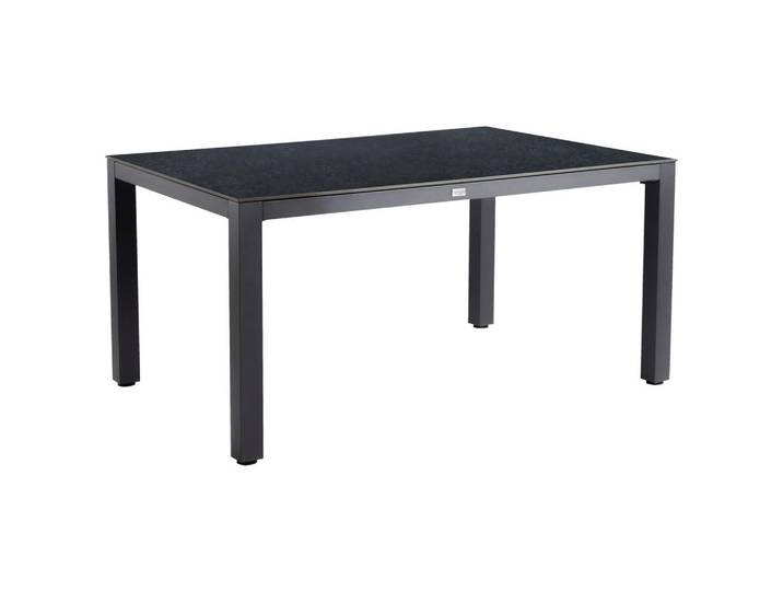 Tierra Outdoor Gartentisch, Graphitfarben, Metall, Kunststoff, rechteckig, eckig, 90x74x160 cm, lichtecht, regenabweisend, wetterbeständig, Gartenmöbel, Gartentische, Gartentische